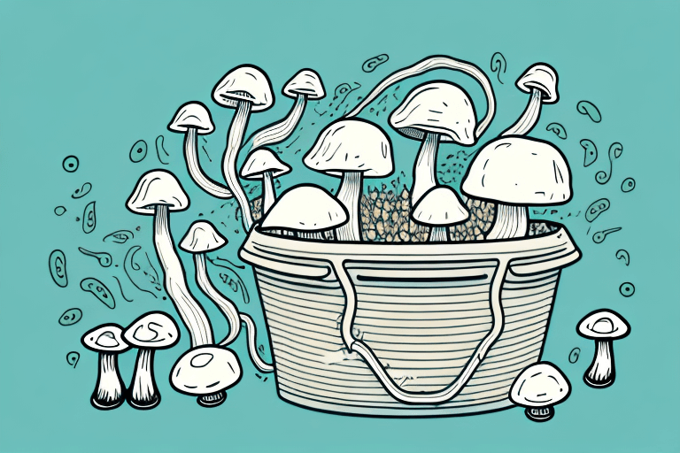 A bunch of mushrooms growing on the ground